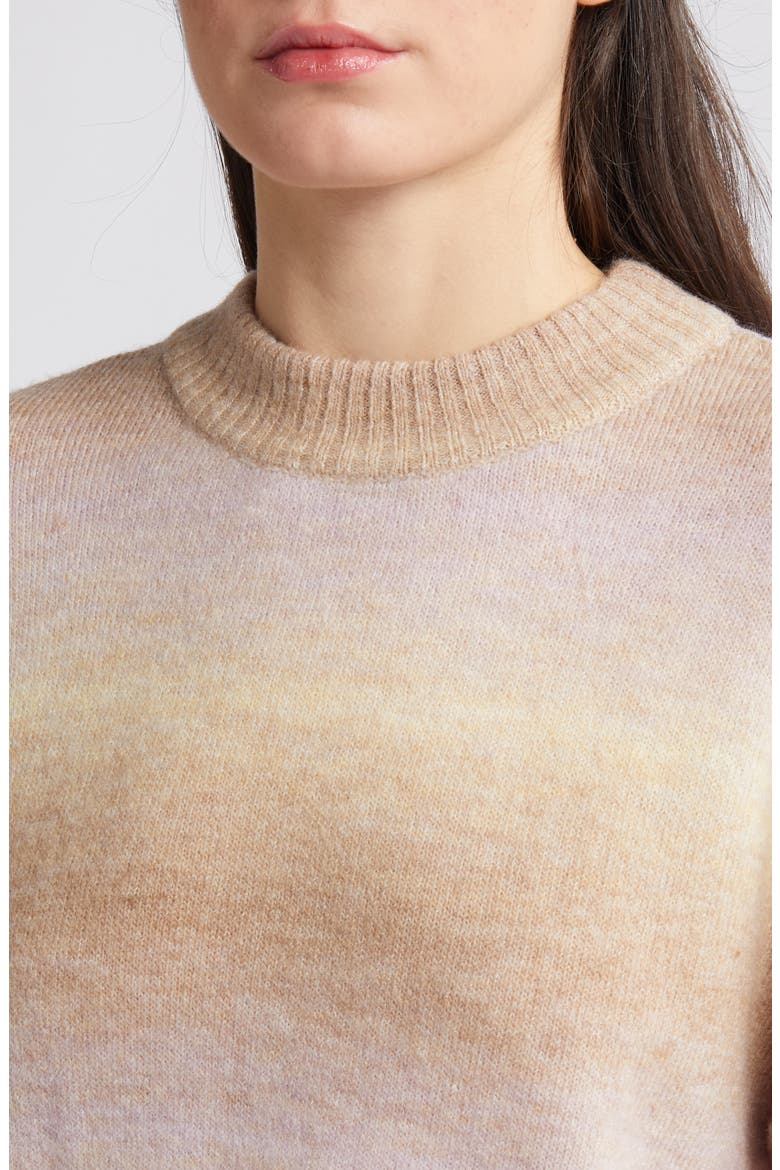 Ombré Mock Neck Sweater, Alternate, color, SAFARI DETAIL OMBRE