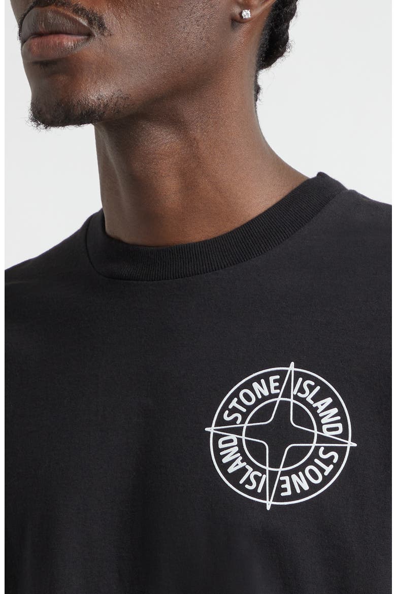 Outline Compass Logo Organic Cotton Graphic T-Shirt, Alternate, color, BLACK