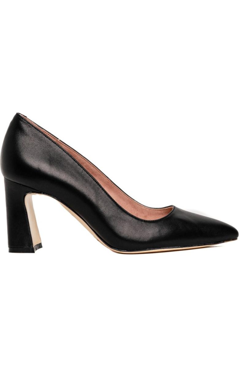 ALLY Shoes Bold Block Heel Pump, Main, color, Black Leather