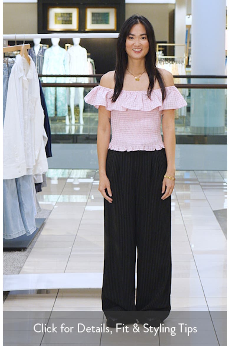 Delilah Shirred Off the Shoulder Top video