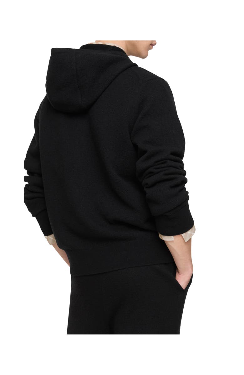 Burberry Wool Zip Hoodie, Alternate, color, Black