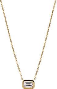 BY ADINA EDEN Lab Grown Emerald Bezel Necklace