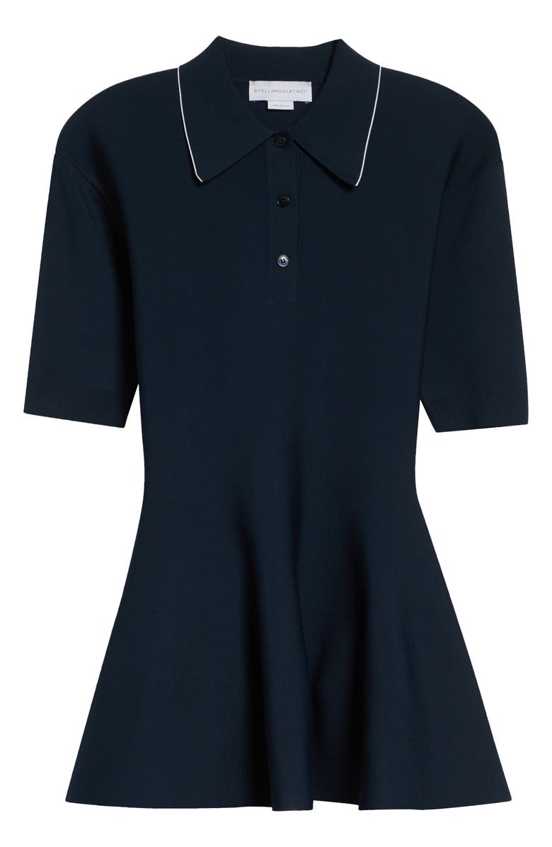 Stella McCartney Compact Knit Peplum Polo, Main, color, Navy