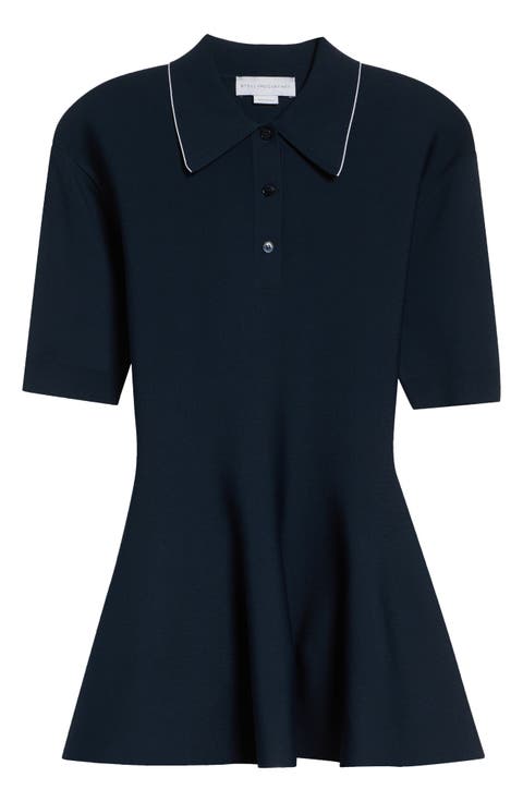 Compact Knit Peplum Polo
