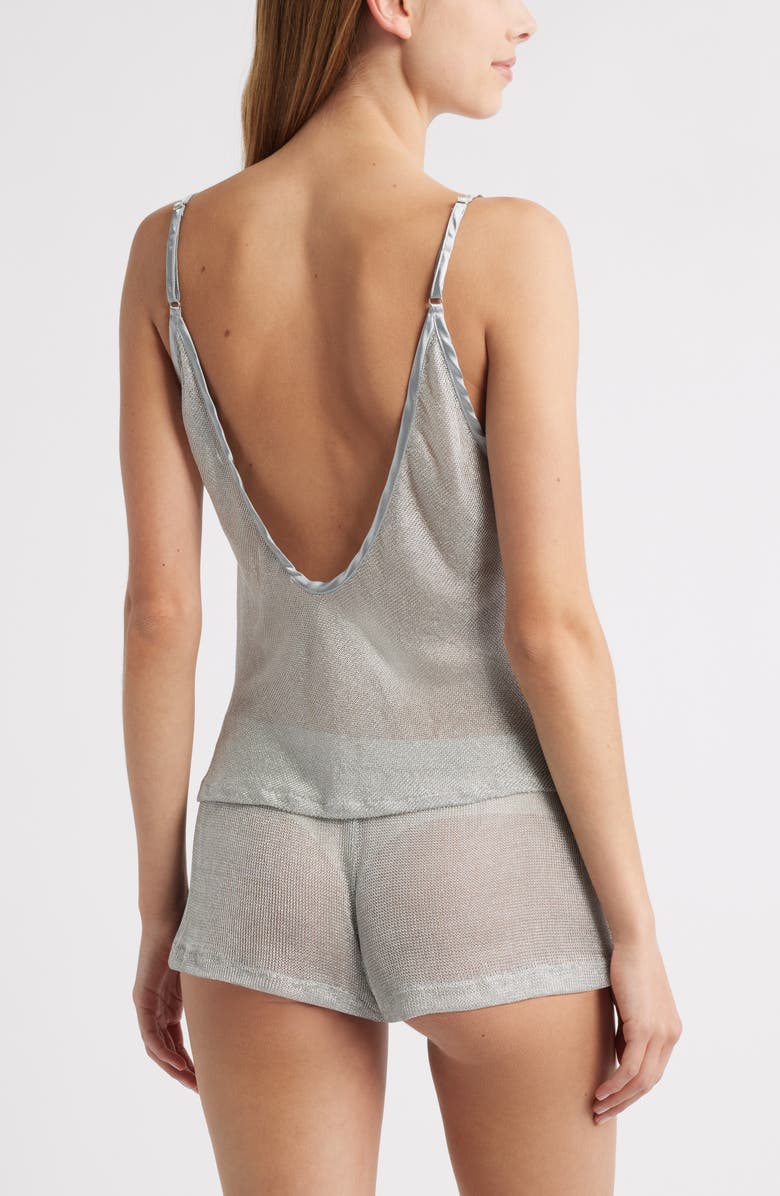 Bella Venice Sheer Mesh Crop Tank, Alternate, color, Silver