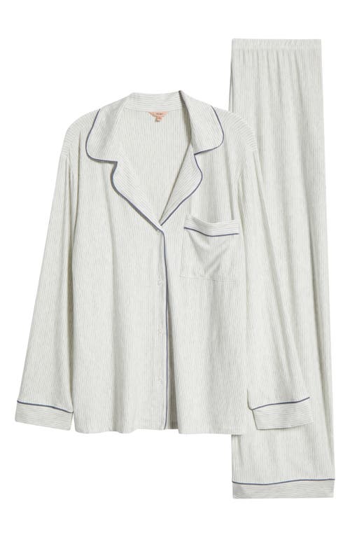 Eberjey Sleep Chic Jersey Knit Pajamas In Heritage Lt Htr Grey