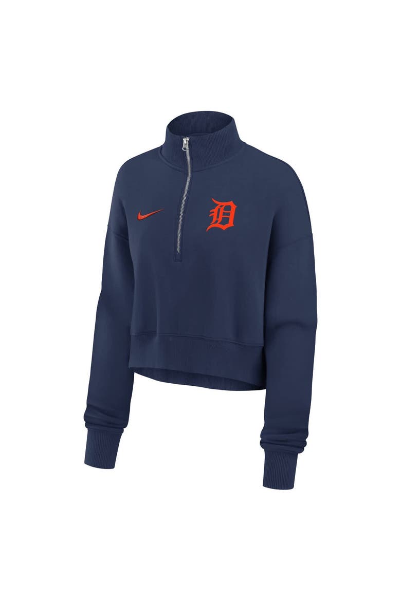 Women's Nike Navy Detroit Tigers Primetime Phoenix Fleece Half-Zip Sweatshirt, Alternate, color, Navy