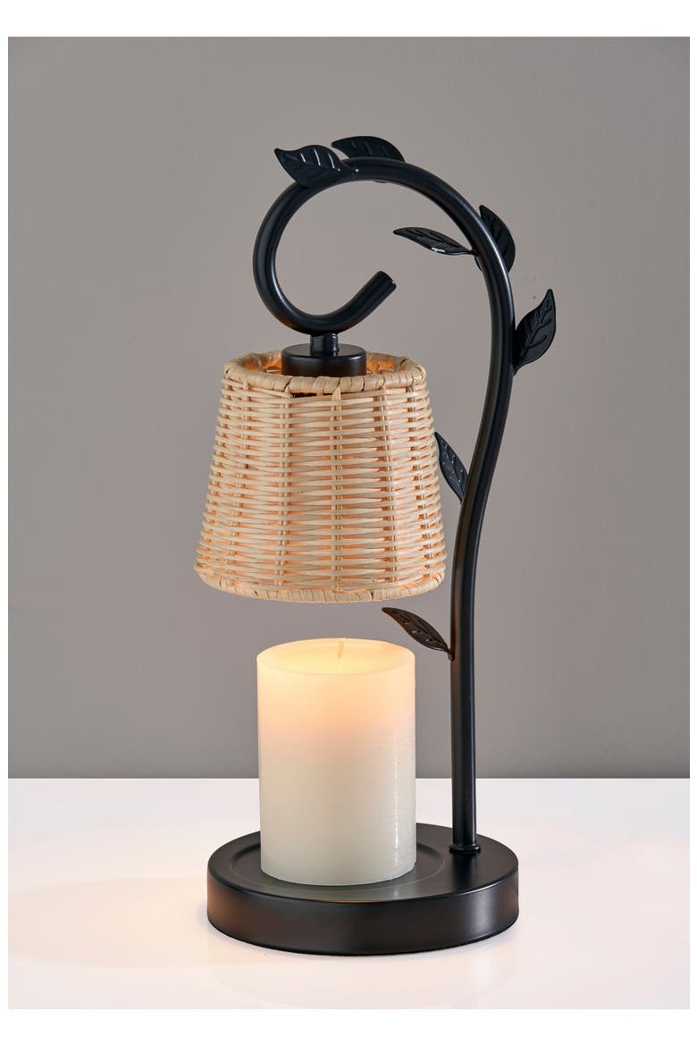 Ivy Candle Warmer Lamp, Alternate, color, BLACK