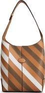 Tod's Millerighe Stripe Leather Tote