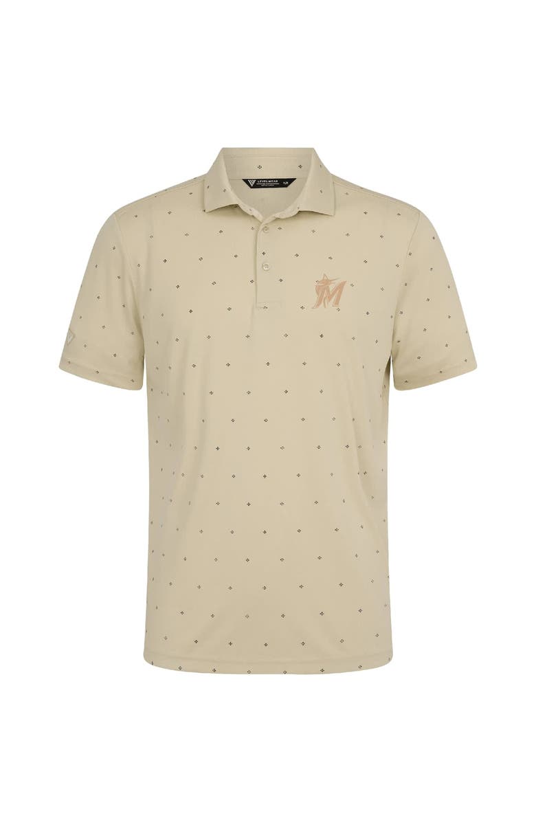 LEVELWEAR Men's Levelwear  Cream Miami Marlins Vision Polo, Alternate, color, Cream