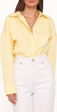 Petal & Pup Inez Scallop Back Detail Cotton Button-Up Shirt