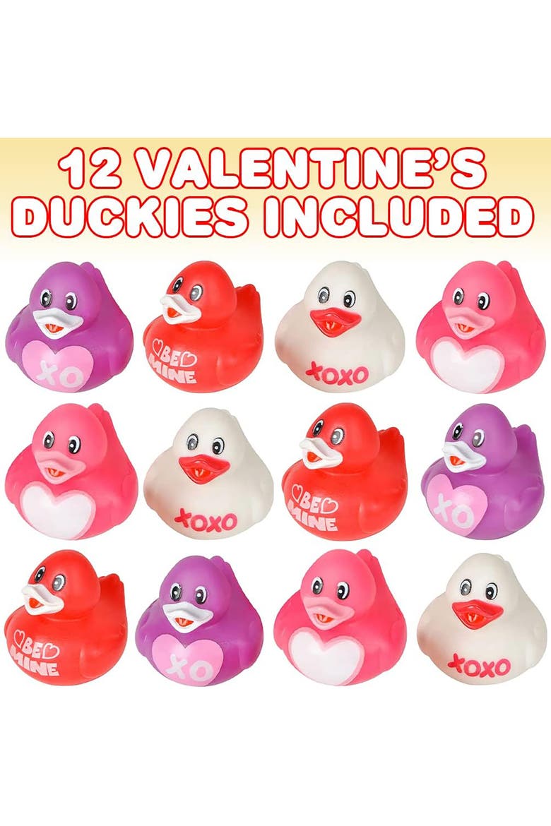 Valentine's Day Rubber Duckies 12 Pack, Love Themed Bath Toys, Alternate, color, Multicolored