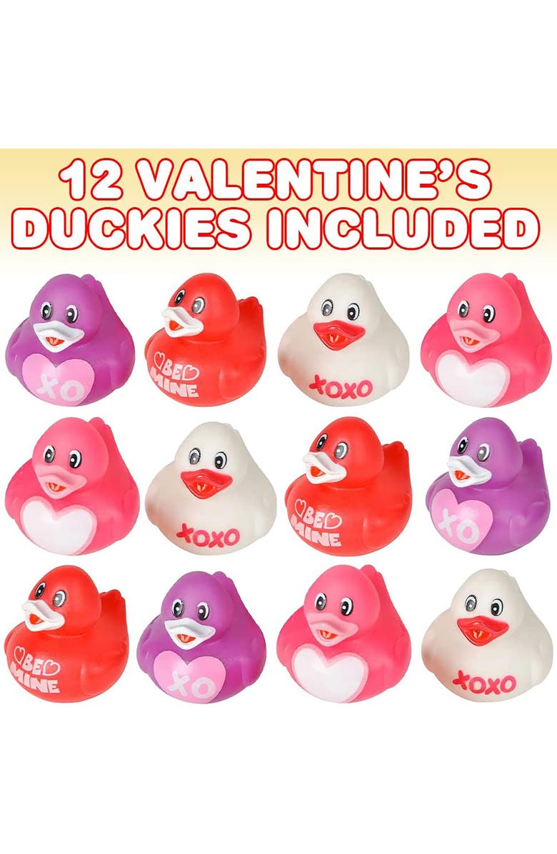 ArtCreativity Valentine's Day Rubber Duckies 12 Pack, Love Themed Bath Toys, Alternate, color, Multicolored