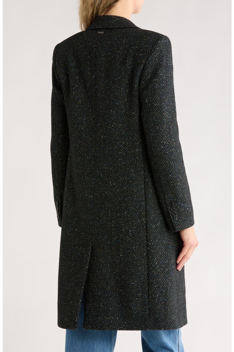 Catara Longline Tweed Coat, Alternate, color, BLACK MULTI