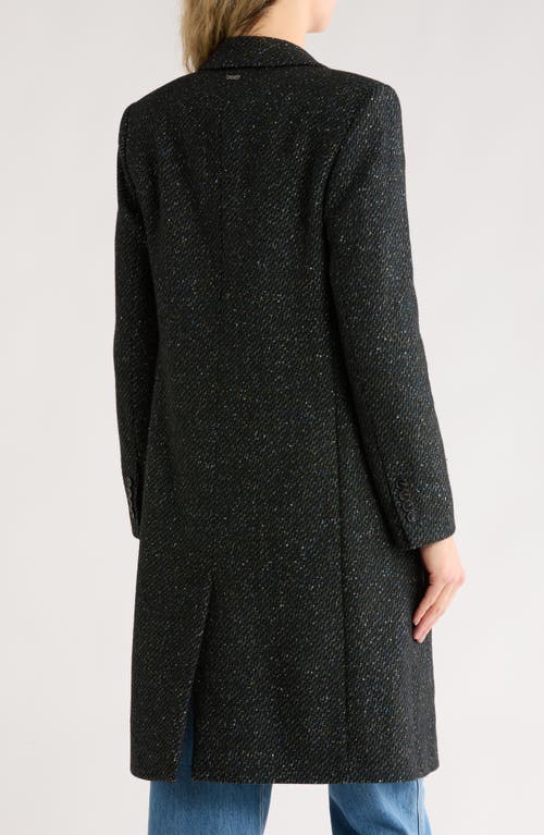 Hugo Boss Boss Catara Longline Tweed Coat In Green