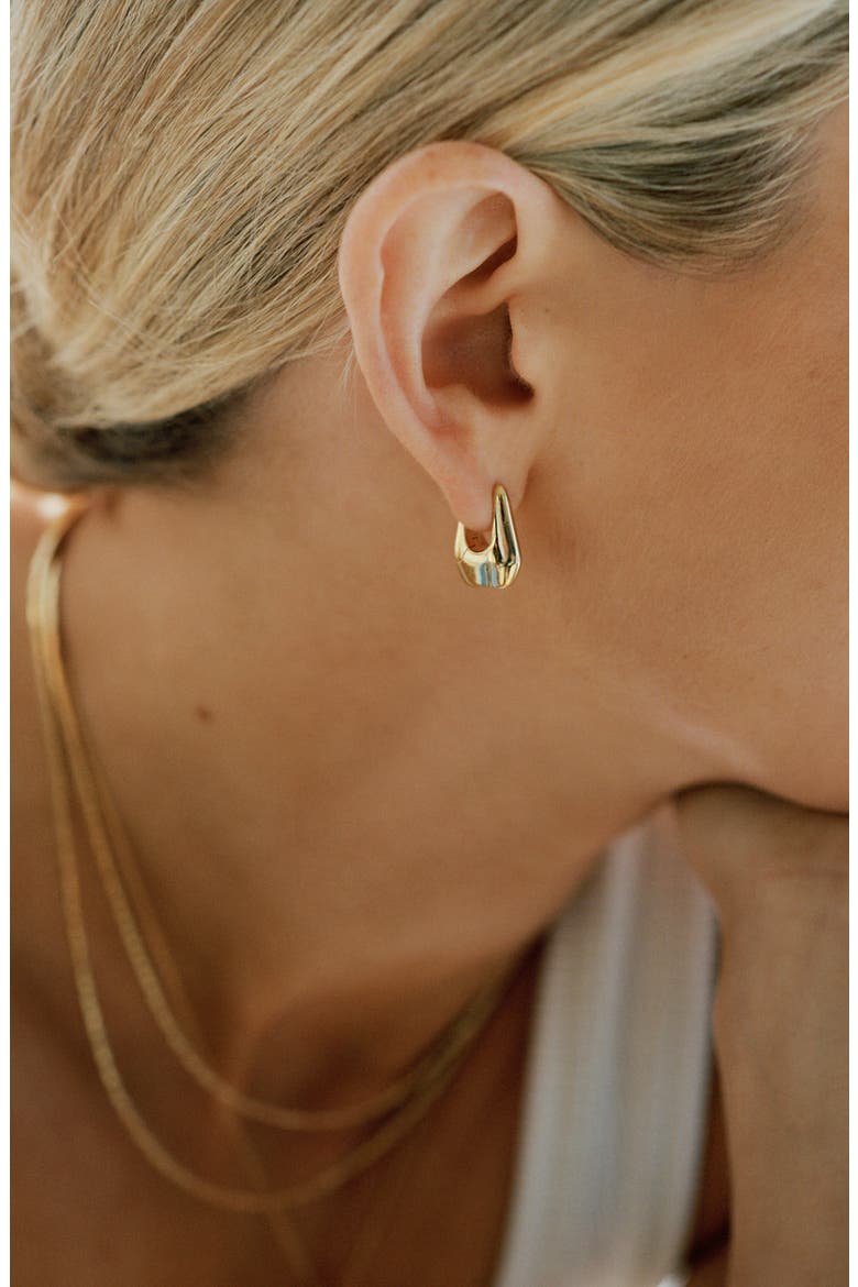 Lucy Williams Arco Small Hoop Earrings, Alternate, color, GOLD