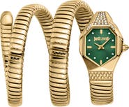Just Cavalli Snake Wraparound Bracelet Watch, 22mm x 34.5mm