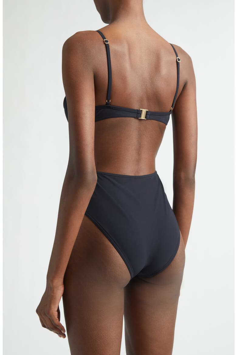 Mahon Trim Detail One-Piece Swimsuit, Alternate, color, BLACK