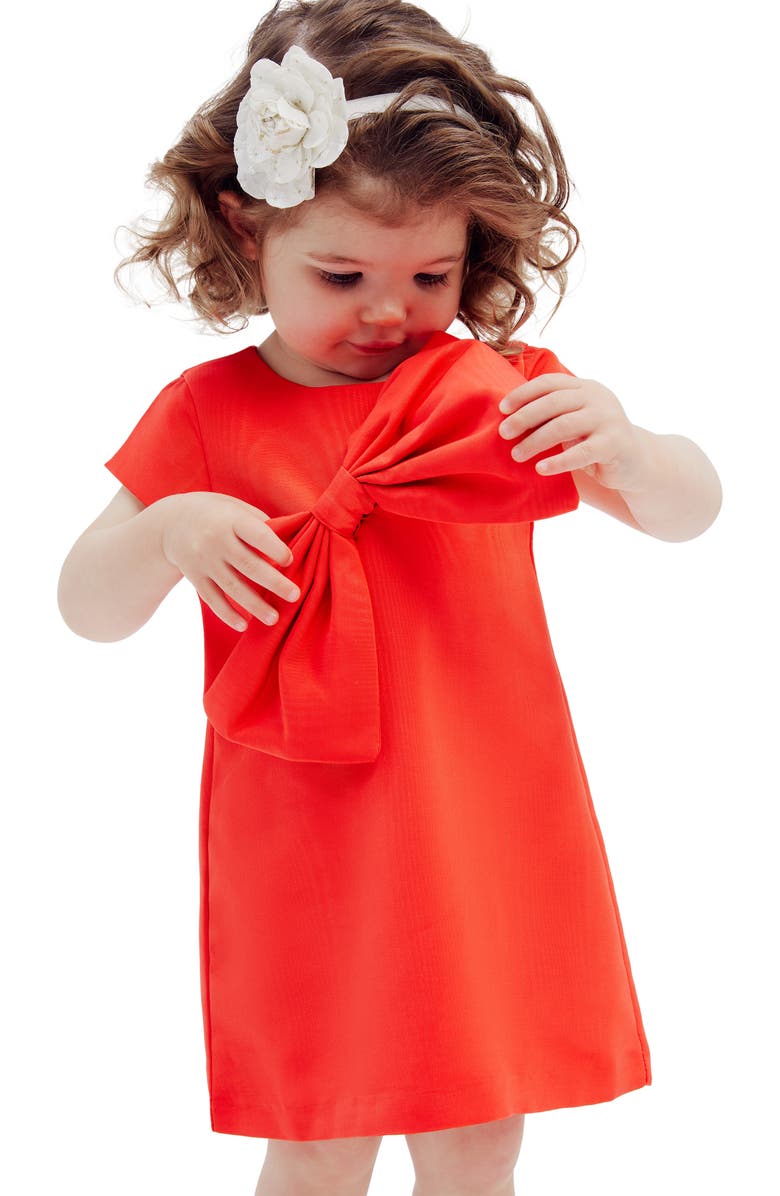 Bardot Junior Kids' Stefania Bow Jacquard Dress, Alternate, color, 