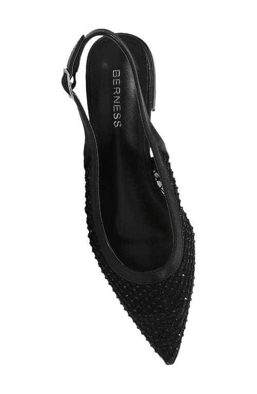 BERNESS BERNESS KENNA RHINESTONE FISHNET SLINGBACK POINTED TOE SKIMMER FLAT
