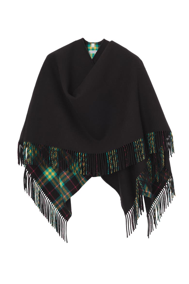 Wool Blanket Cape, Main, color, Emerald green