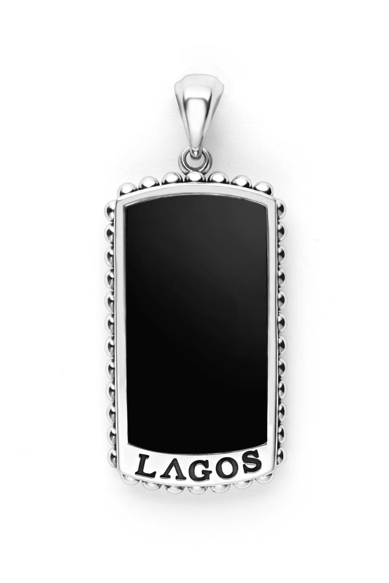 Men's Anthem Black Agate Tag Amulet, Main, color, BLACK AGATE