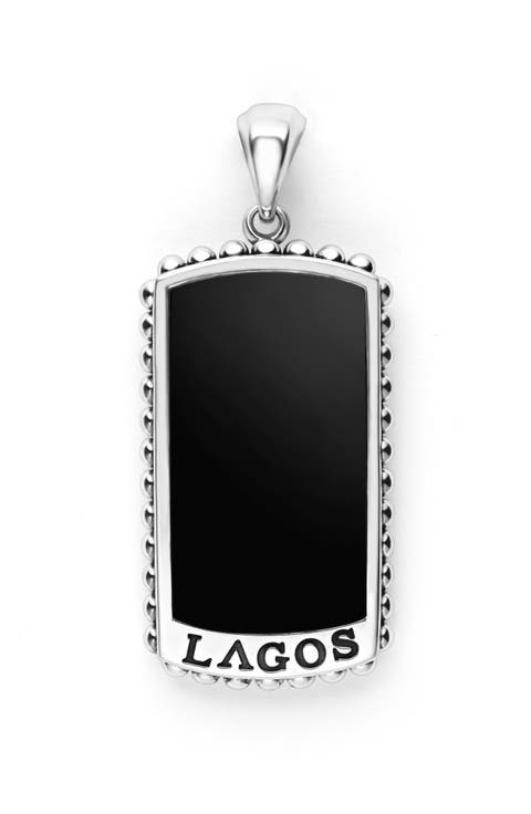 Men's Anthem Black Agate Tag Amulet