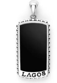 LAGOS Men's Anthem Black Agate Tag Amulet
