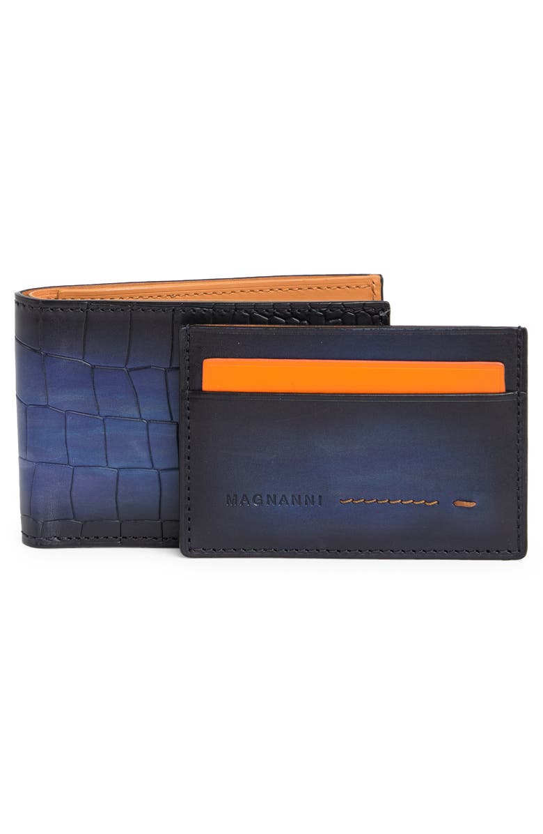 Magnanni Bifold Leather Wallet & Card Case Set, Main, color, 