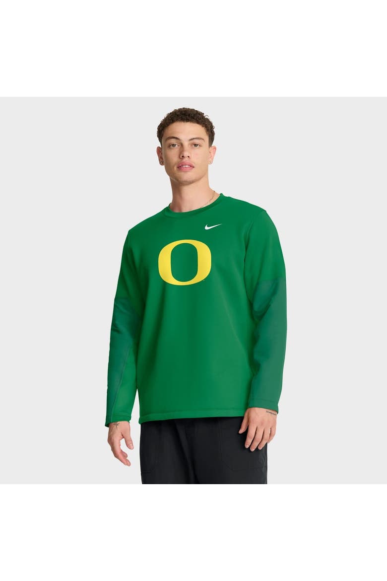 Men's Nike Green Oregon Ducks 2025 Sideline Coach Performance Long Sleeve T-Shirt, Main, color, Green