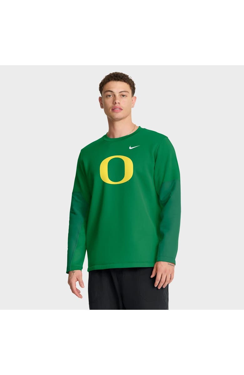 Nike Men's Nike Green Oregon Ducks 2025 Sideline Coach Performance Long Sleeve T-Shirt, Main, color, Green