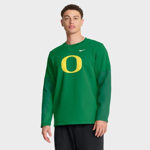 Men's Nike Green Oregon Ducks 2025 Sideline Coach Performance Long Sleeve T-Shirt