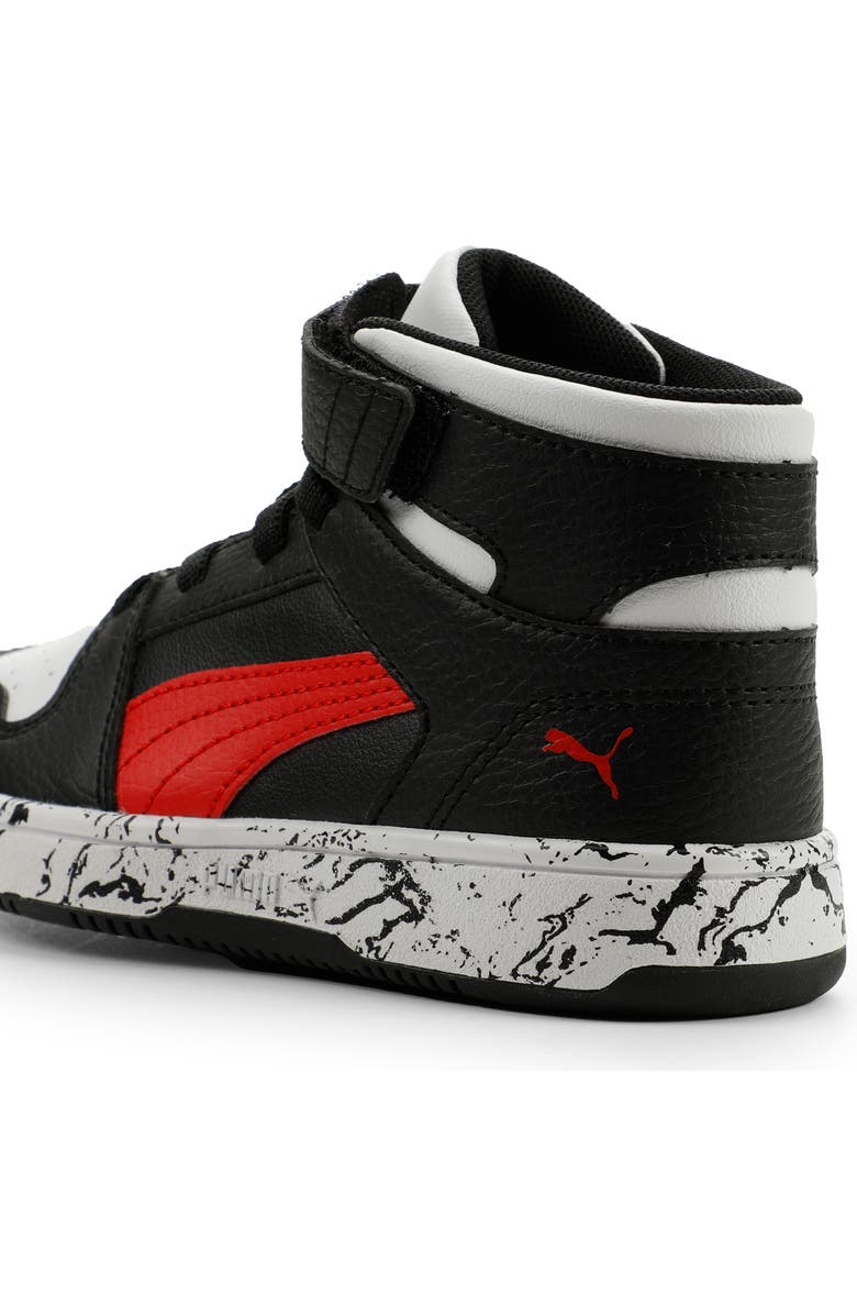 PUMA Kids' Rebound Layup High Top Sneaker, Alternate, color, Puma Black/ Red/ White
