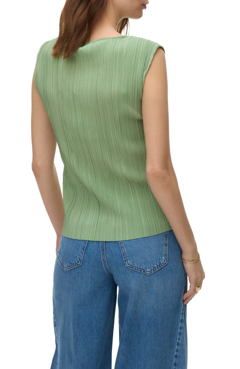 VERO MODA Alene Plissé Pleat Shell, Alternate, color, Mistletoe