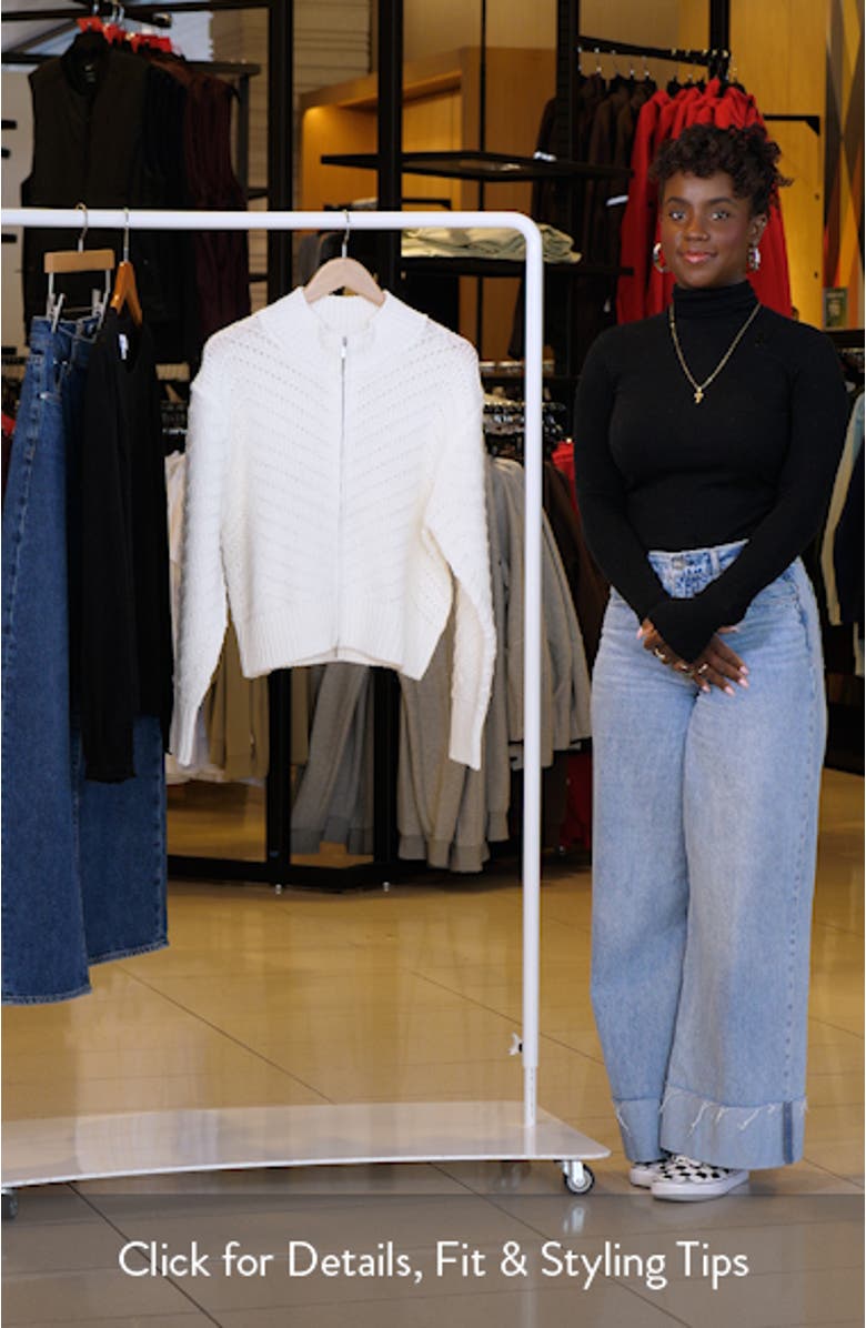 Texture Stitch Zip Cardigan, sales video thumbnail