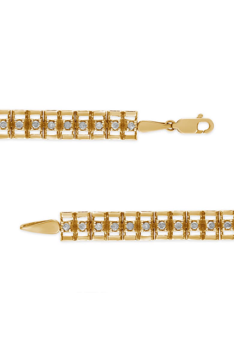 Silver 2.0 Cttw Diamond Double-Link Tennis Bracelet, Alternate, color, Yellow Gold over Silver