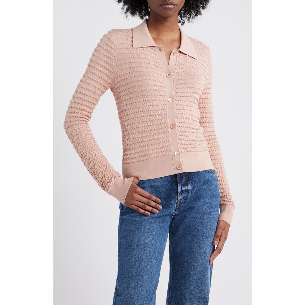 Frame The Smocked Cardi Light Pink In Pink