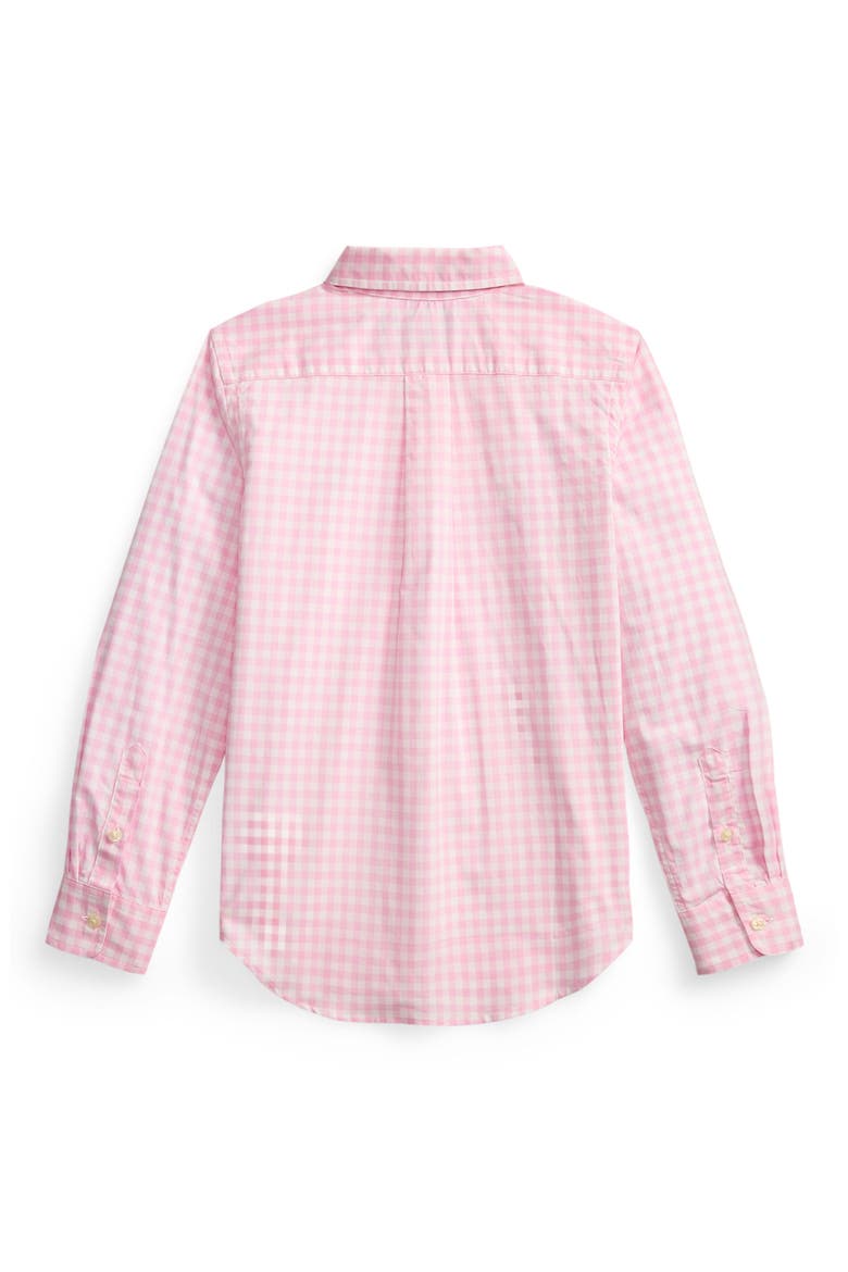 Kids' Gingham Check Cotton Poplin Button-Down Shirt, Alternate, color, MULTI