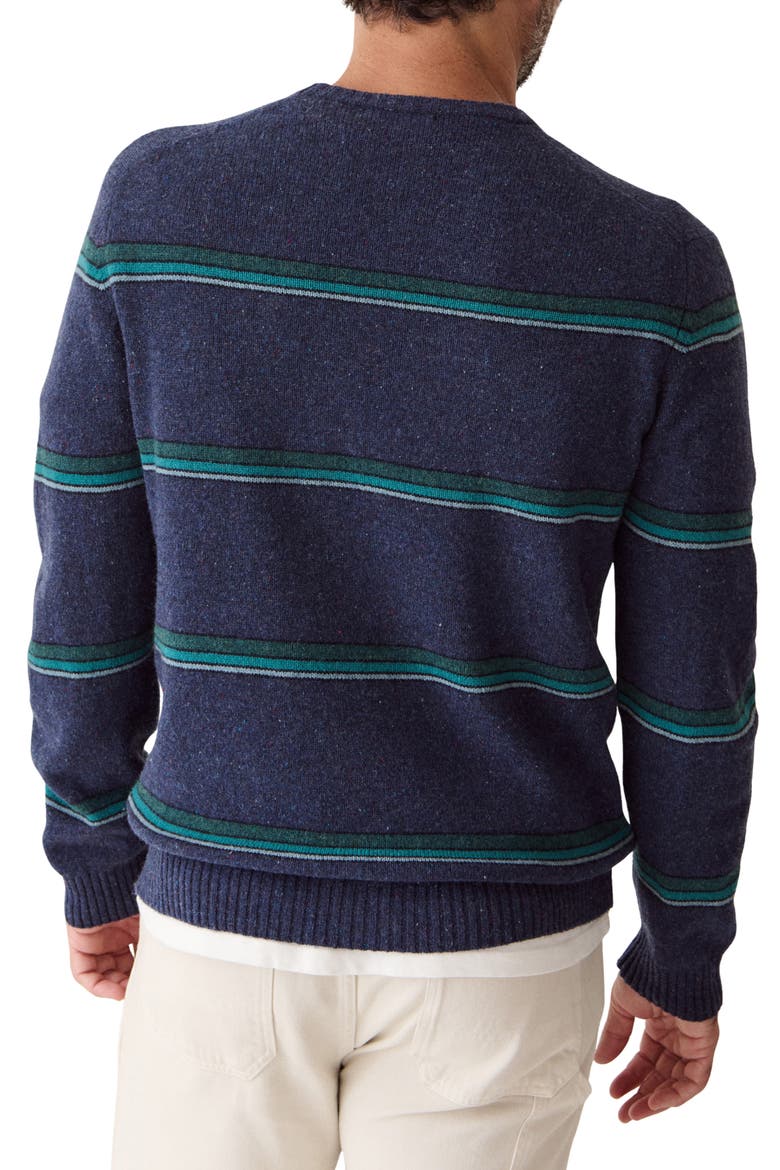 Neppy Stripe Merino Wool Crewneck Sweater, Alternate, color, NAVY/ GREEN MULTI STRIPE