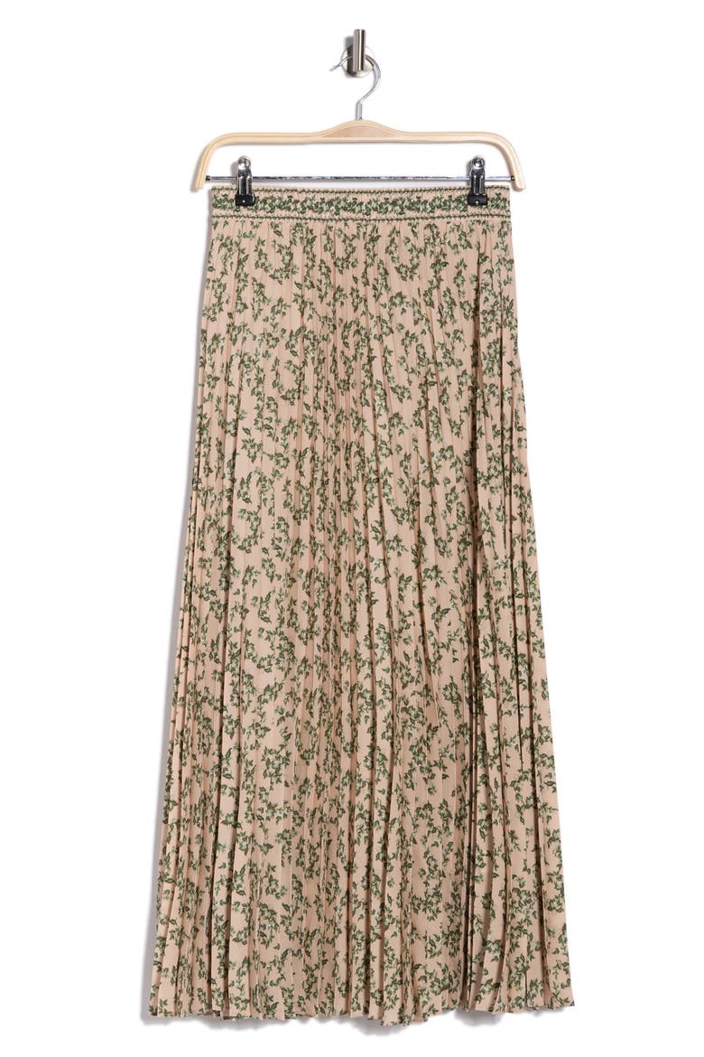 Pleated Maxi Skirt, Alternate, color, BLUSH DANCING LOTUS