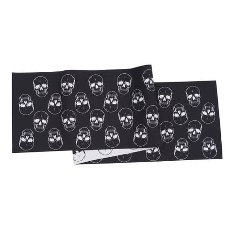Skeleton Skulls Pattern Halloween Reversible Decorative Table Runner 14" x 72"