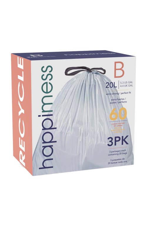 Happimess 5.3-gallon (20l) Drawstring Trash Can Liner, In Gray