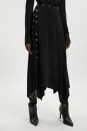 Karen Millen Crepe Hanky Hem Eyelet Maxi Skirt