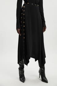 Karen Millen Crepe Hanky Hem Eyelet Maxi Skirt