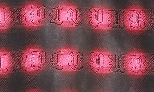 Purple Brand Shadow Plaid Leather Shacket In Multi