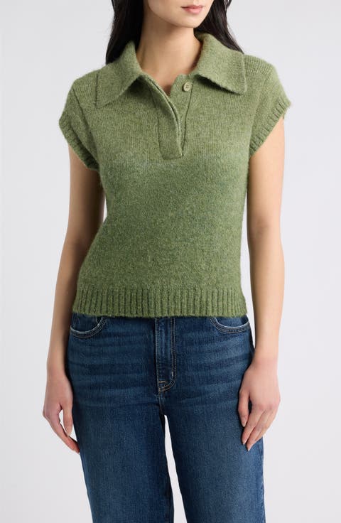 Charlene Short Sleeve Polo Sweater
