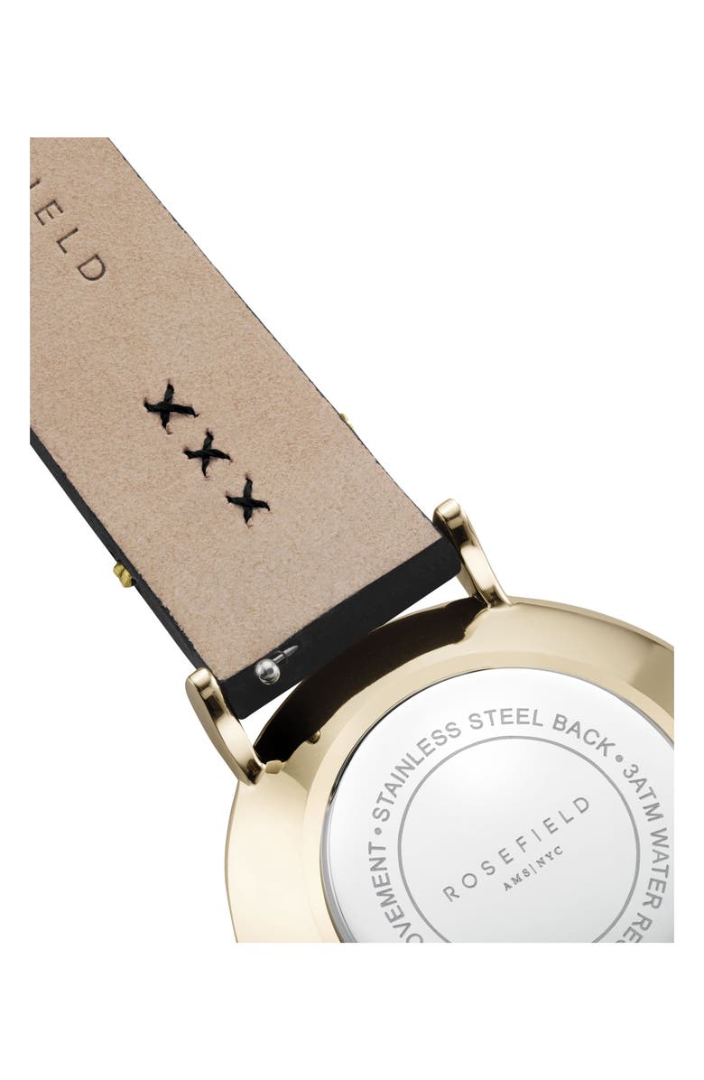 ROSEFIELD West Village Leather Strap Watch, 33mm, Alternate, color, 