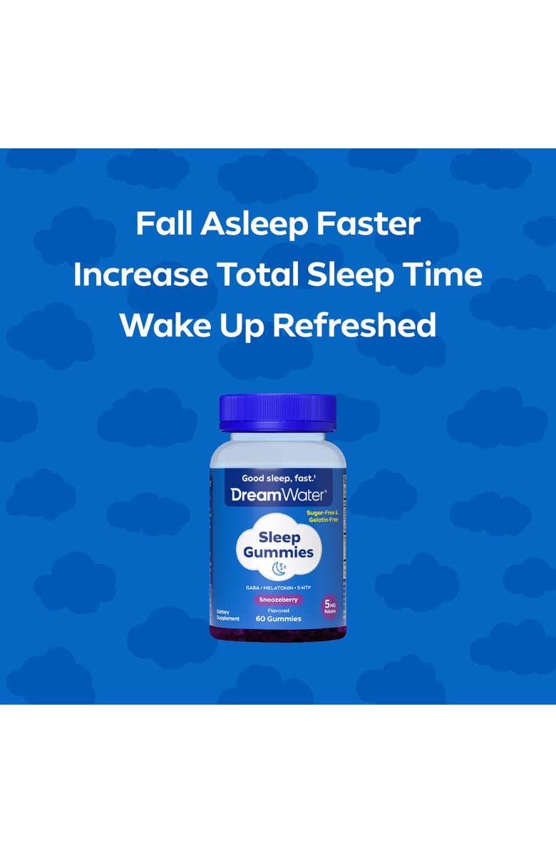 Dream Water Sleep Gummies, Sugarfree, Gelatinfree; Blend Of 3 Ingredients, Alternate, color, Multicolored