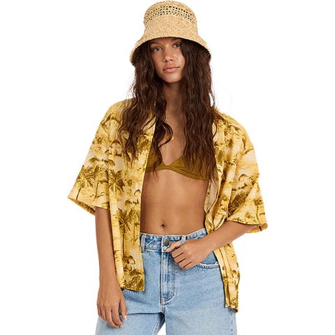 Distant Shores Ss Woven Top - Women's