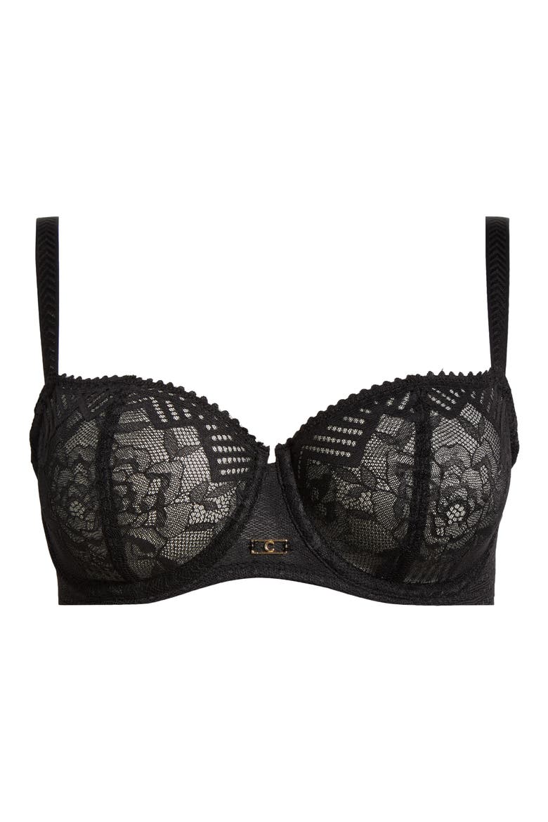 Origins Underwire Unlined Demi Bra, Alternate, color, BLACK